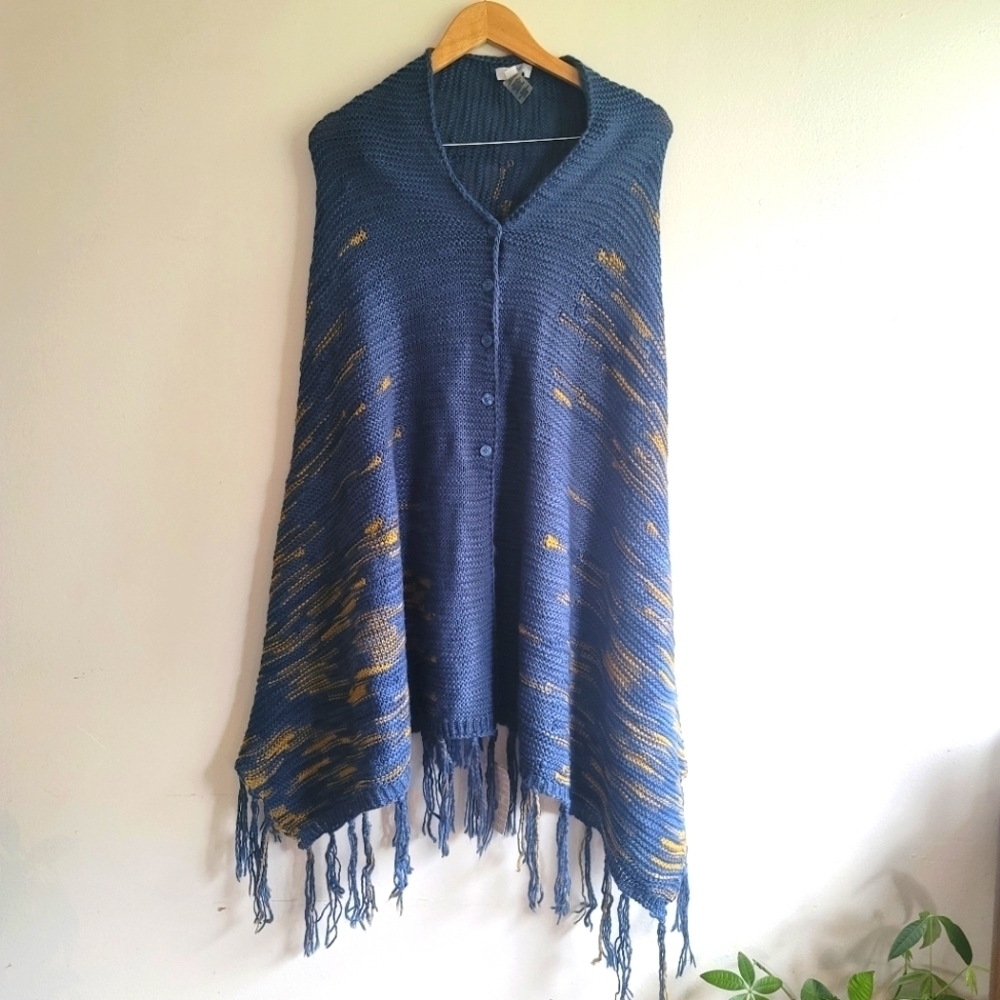 Lularoe, Mimi Shawl, Blue and Marigold,‎ One Size